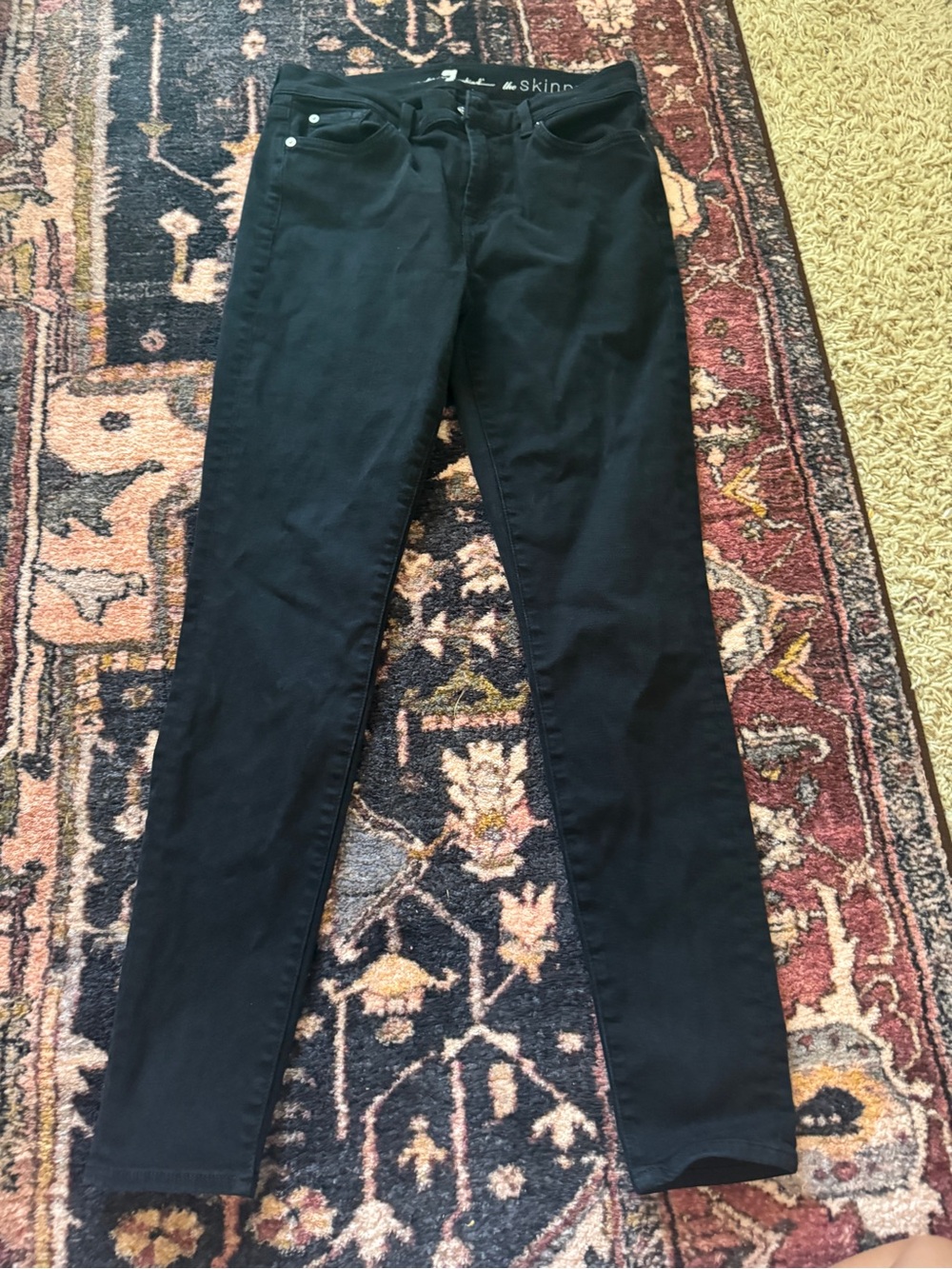 7 For All Mankind Black The Skinny Jeans